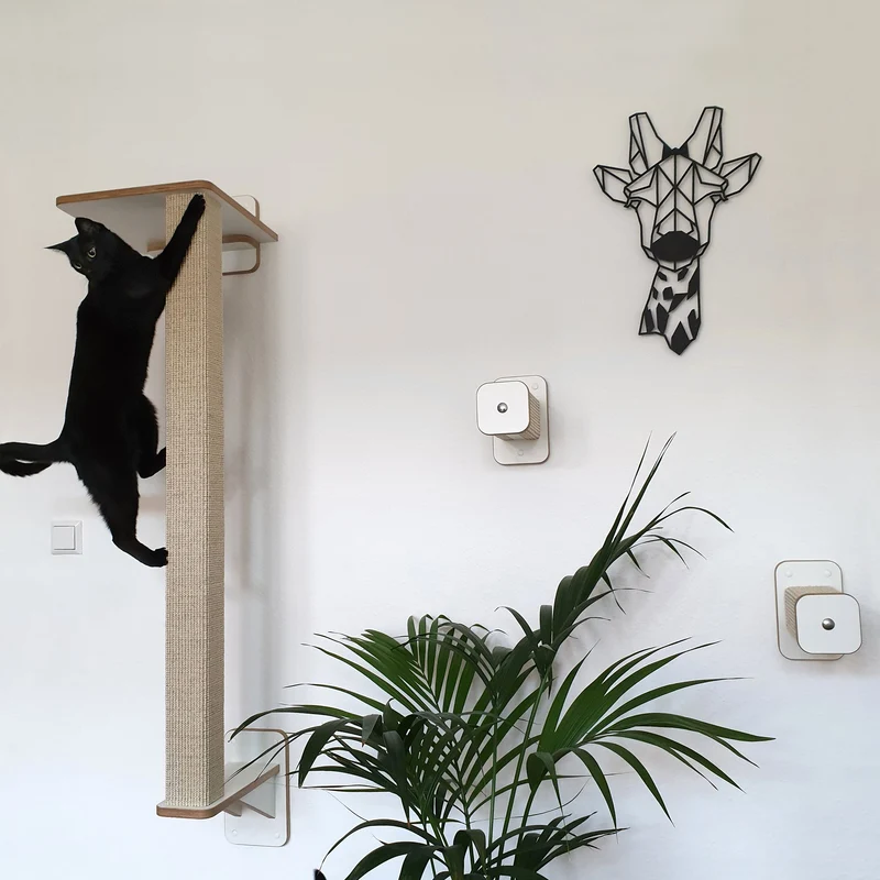 Vollpfosten schwebend | KLETTER-KRATZSTAMM aus Sisal für Katzen - Kratzsäule 78cm, 98cm, 118cm, 148cm